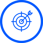 blue bullseye within a circle